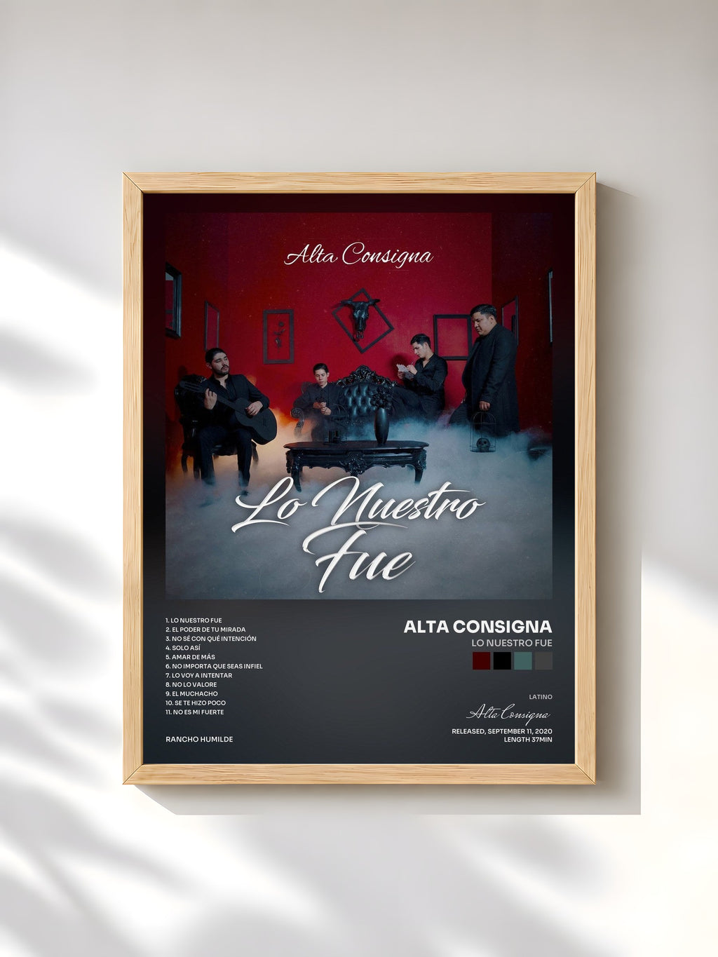 #bois Tableau de l'album Lo Nuestro Fue de Alta Consigna, cadre en bois brut, imprimé et encadré en France