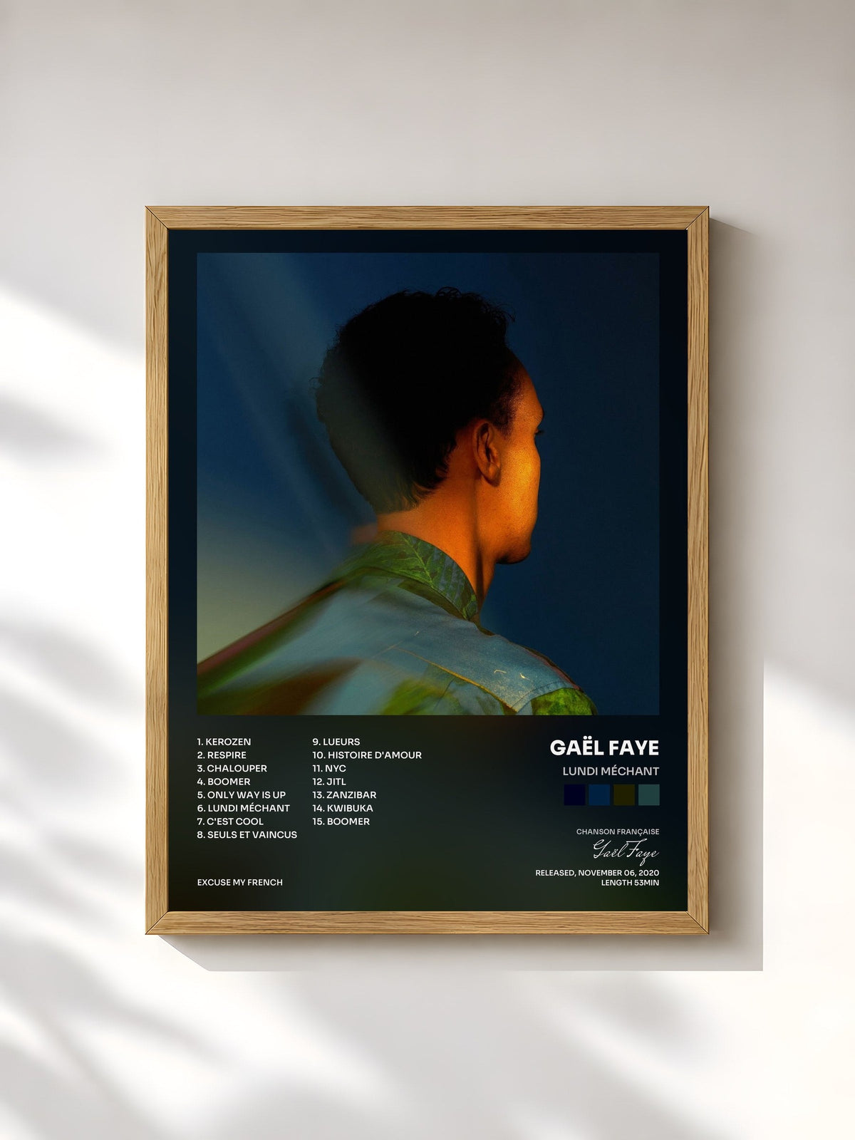 #bois Tableau de l'album Lundi Méchant de Gaël Faye, cadre en bois brut, imprimé et encadré en France