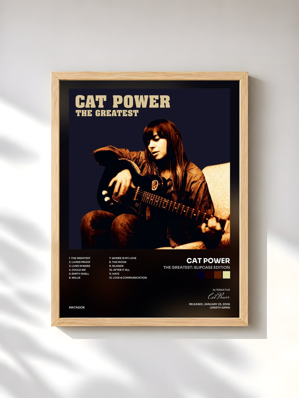 #bois Tableau de l'album The Greatest: Slipcase Edition de Cat Power, cadre en bois brut, imprimé et encadré en France