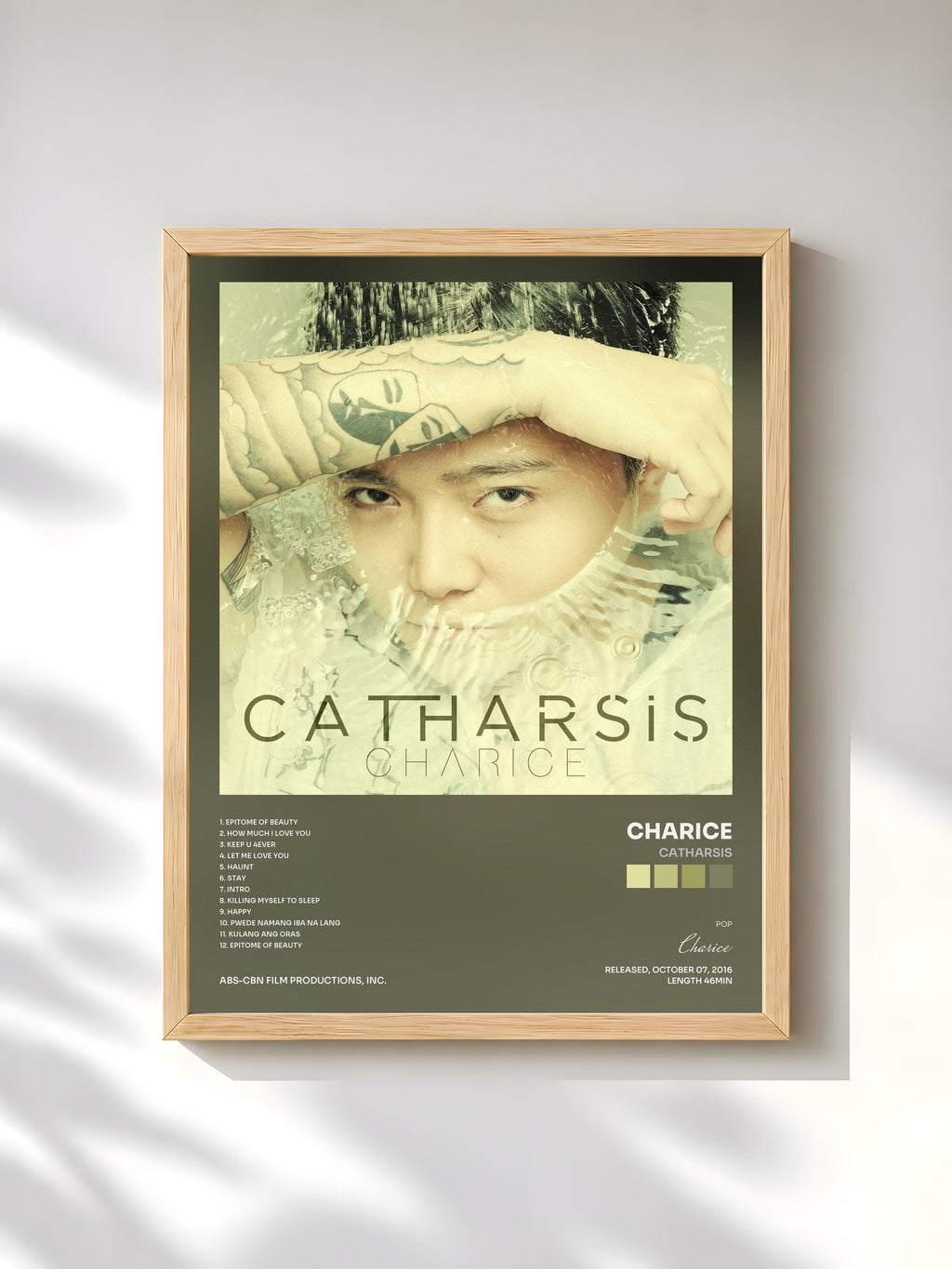 #bois Tableau de l'album Catharsis de Charice, cadre en bois brut, imprimé et encadré en France