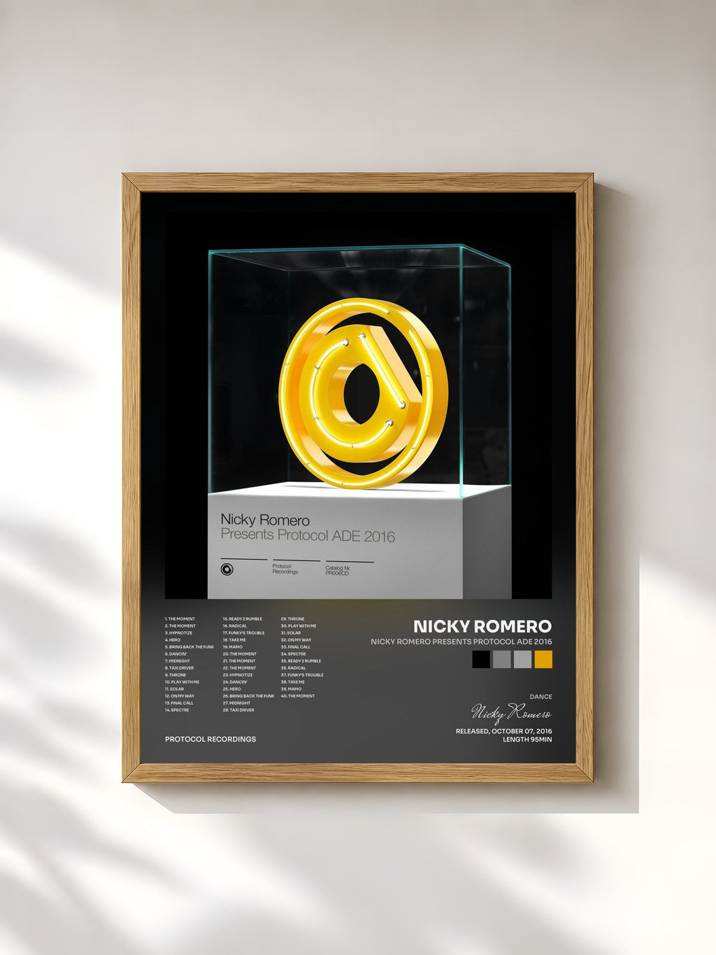 #bois Tableau de l'album Nicky Romero presents Protocol ADE 2016 de Nicky Romero, cadre en bois brut, imprimé et encadré en France