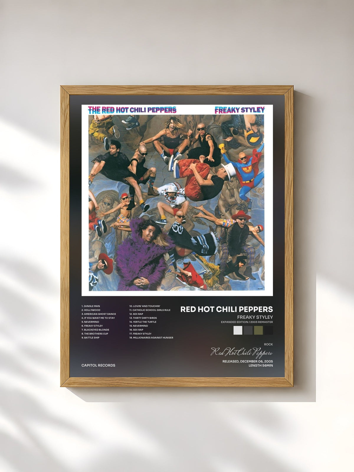 #bois Tableau de l'album Freaky Styley (Expanded Edition / 2003 Remaster) de Red Hot Chili Peppers, cadre en bois brut, imprimé et encadré en France