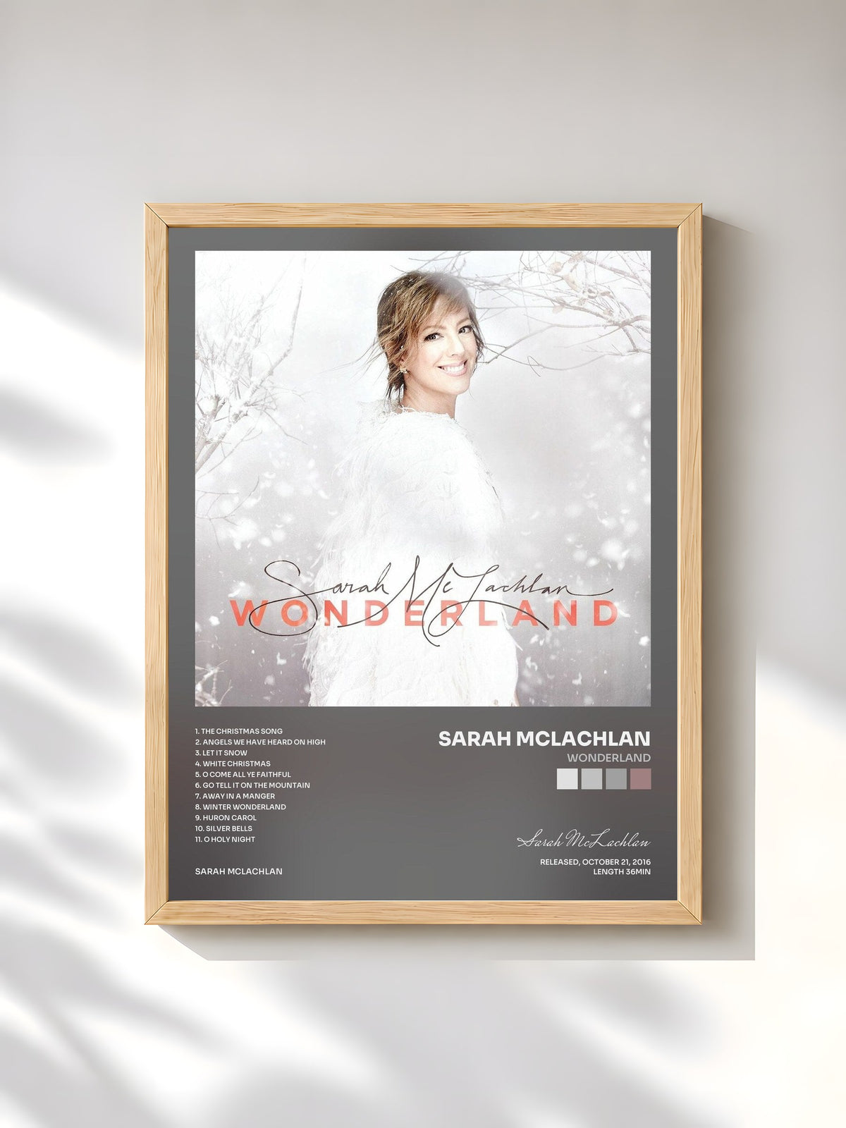 #bois Tableau de l'album Wonderland de Sarah McLachlan, cadre en bois brut, imprimé et encadré en France