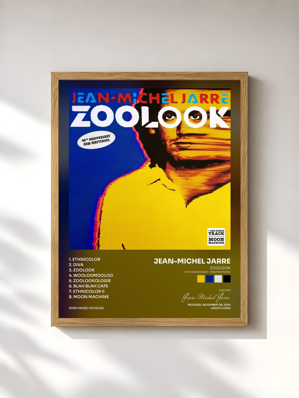 #bois Tableau de l'album Zoolook (40th Anniversary - new mastering) de Jean-Michel Jarre, cadre en bois brut, imprimé et encadré en France