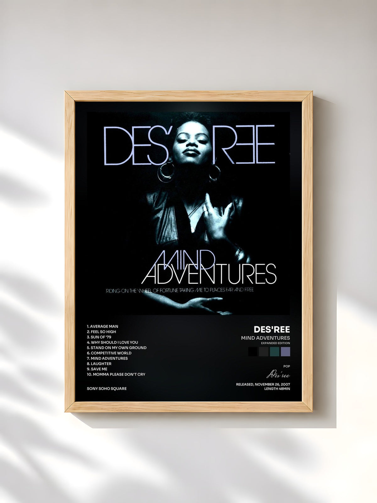 #bois Tableau de l'album Mind Adventures (Expanded Edition) de Des'ree, cadre en bois brut, imprimé et encadré en France