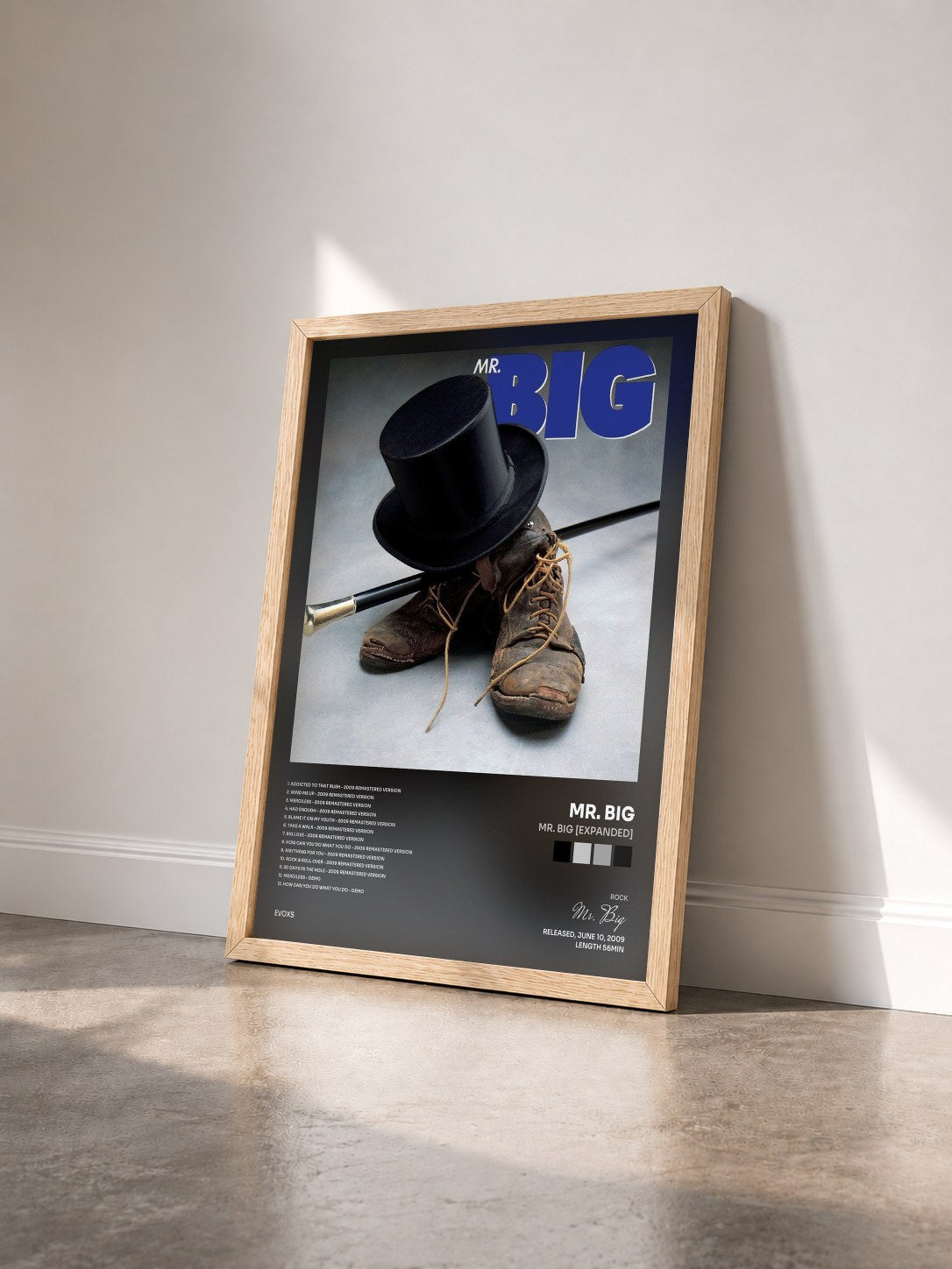 #bois Tableau de l'album Mr. Big [Expanded] de Mr. Big vu de trois quarts, cadre en bois brut