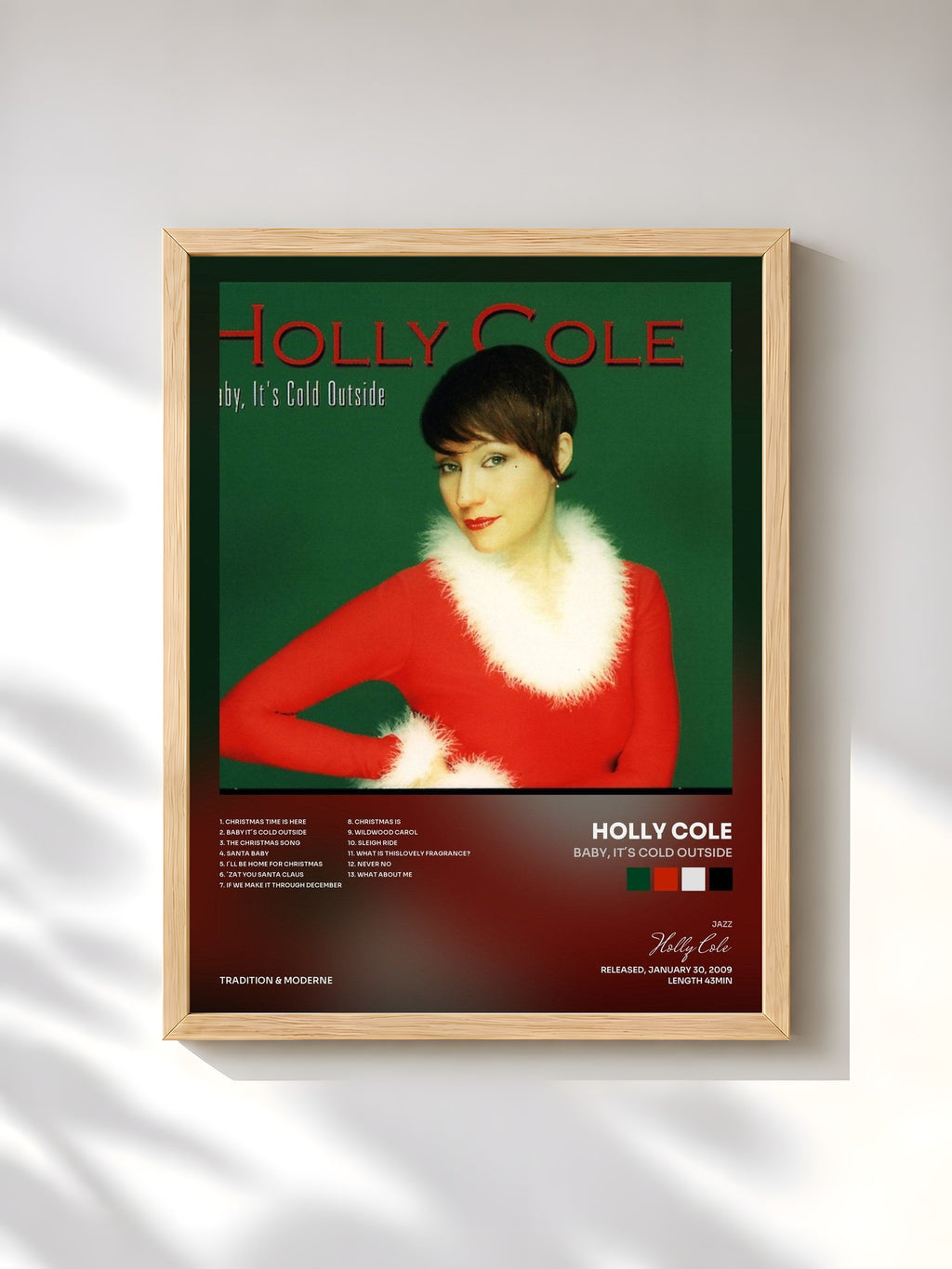 #bois Tableau de l'album Baby, It´s Cold Outside de Holly Cole, cadre en bois brut, imprimé et encadré en France