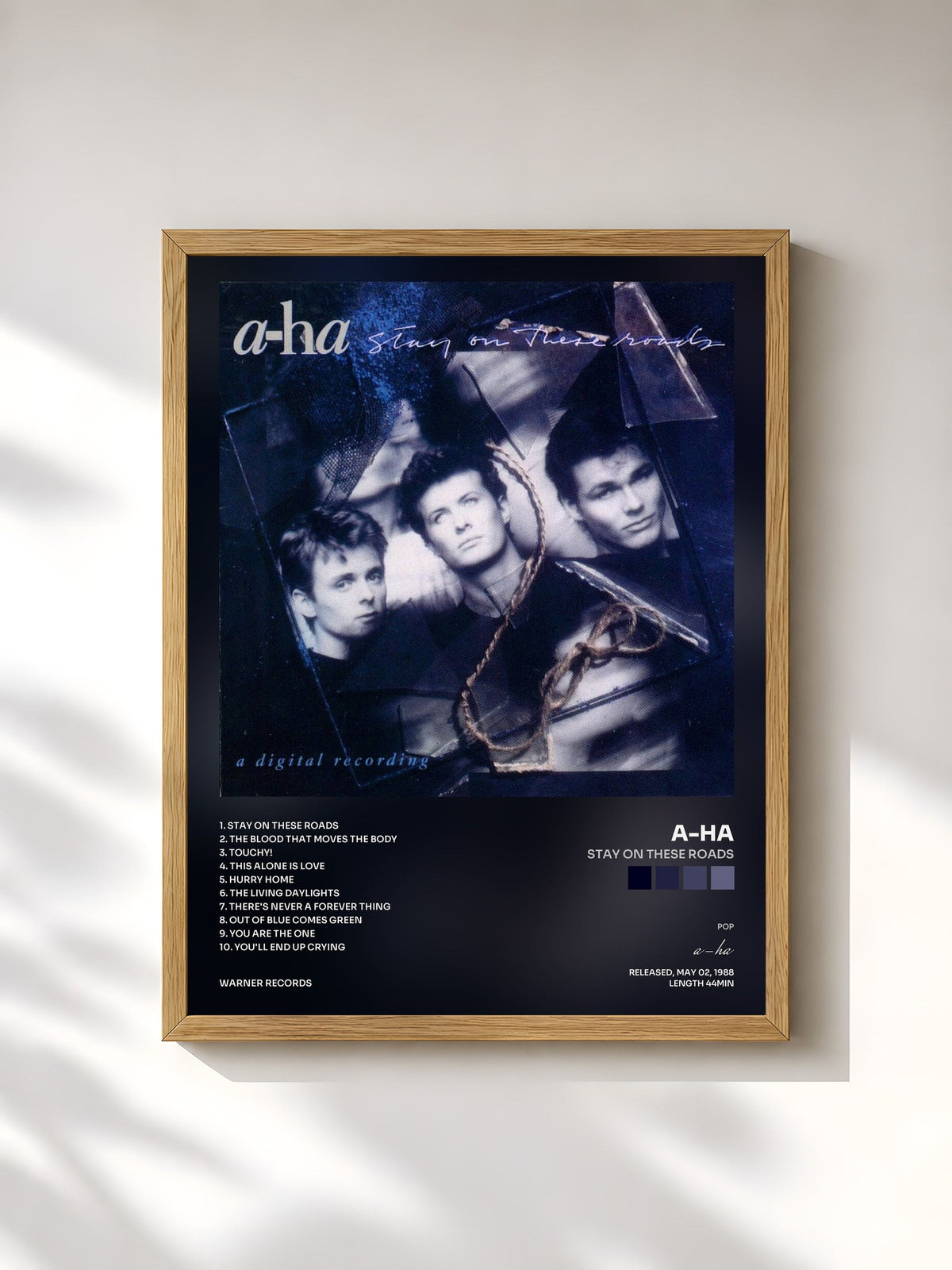 #bois Tableau de l'album Stay on These Roads de a-ha, cadre en bois brut, imprimé et encadré en France