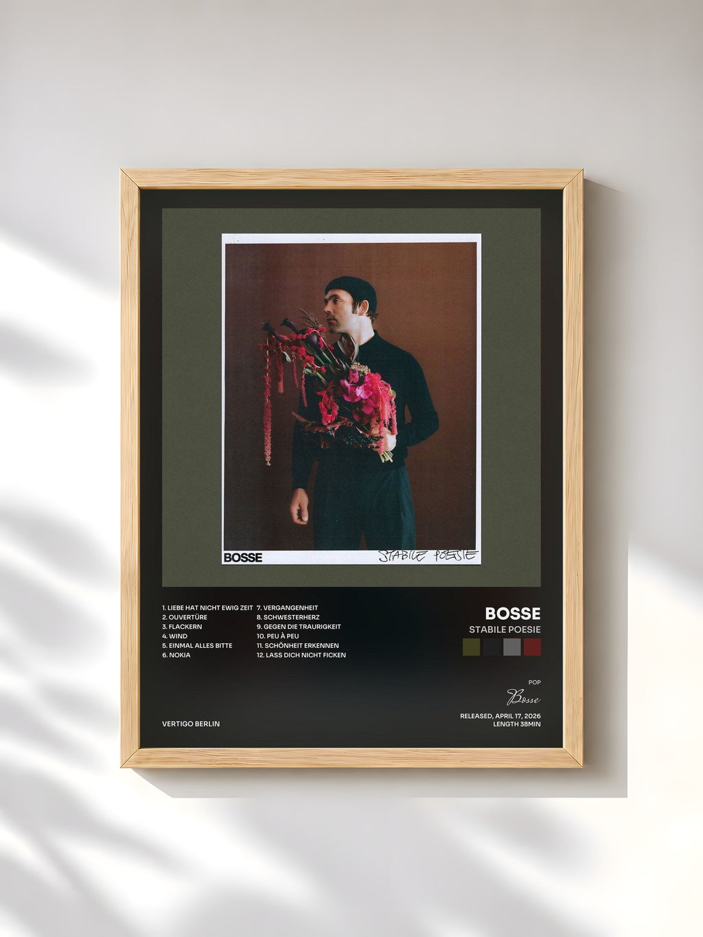 #bois Tableau de l'album Stabile Poesie de Bosse, cadre en bois brut, imprimé et encadré en France