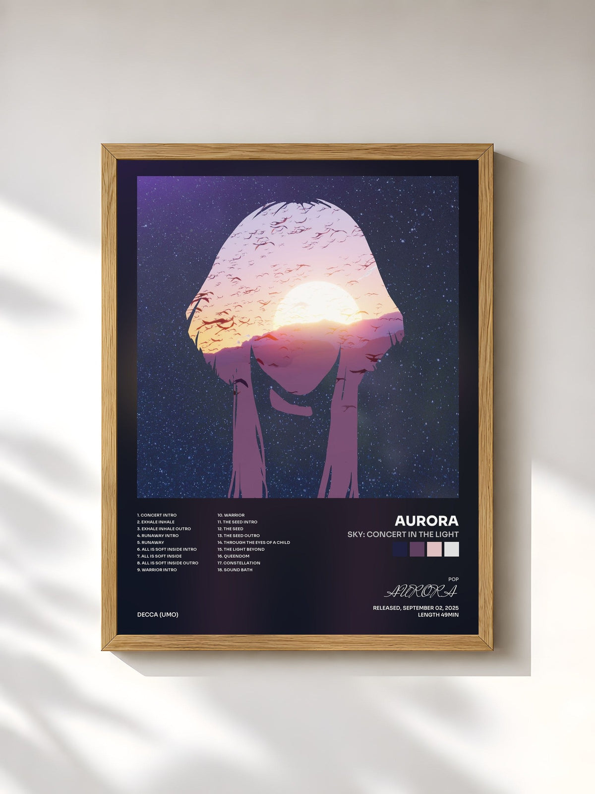 #bois Tableau de l'album Sky: Concert in the Light de AURORA, cadre en bois brut, imprimé et encadré en France