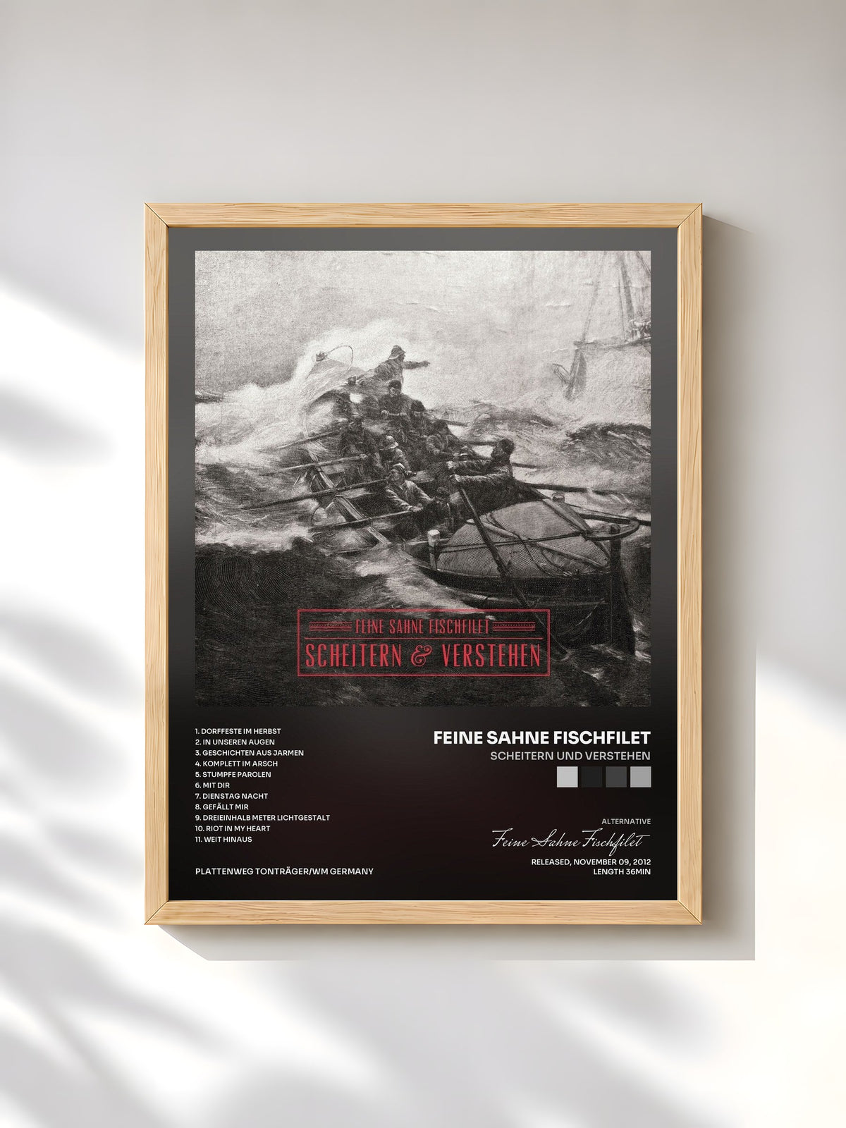 #bois Tableau de l'album Scheitern und Verstehen de Feine Sahne Fischfilet, cadre en bois brut, imprimé et encadré en France