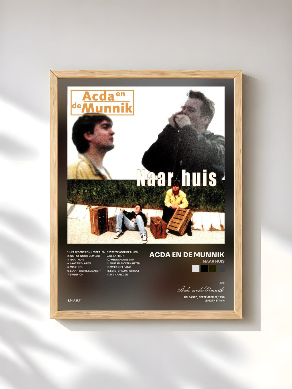 #bois Tableau de l'album Naar Huis de Acda en de Munnik, cadre en bois brut, imprimé et encadré en France