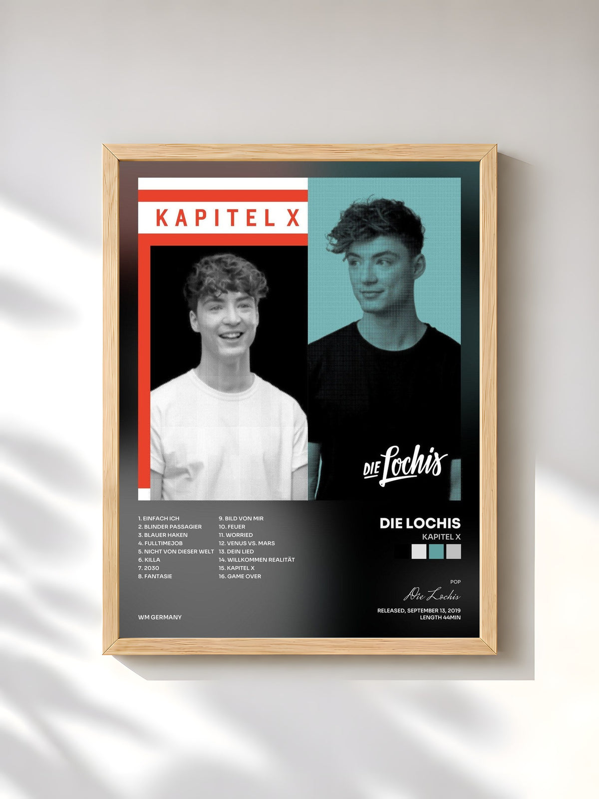 #bois Tableau de l'album Kapitel X de Die Lochis, cadre en bois brut, imprimé et encadré en France