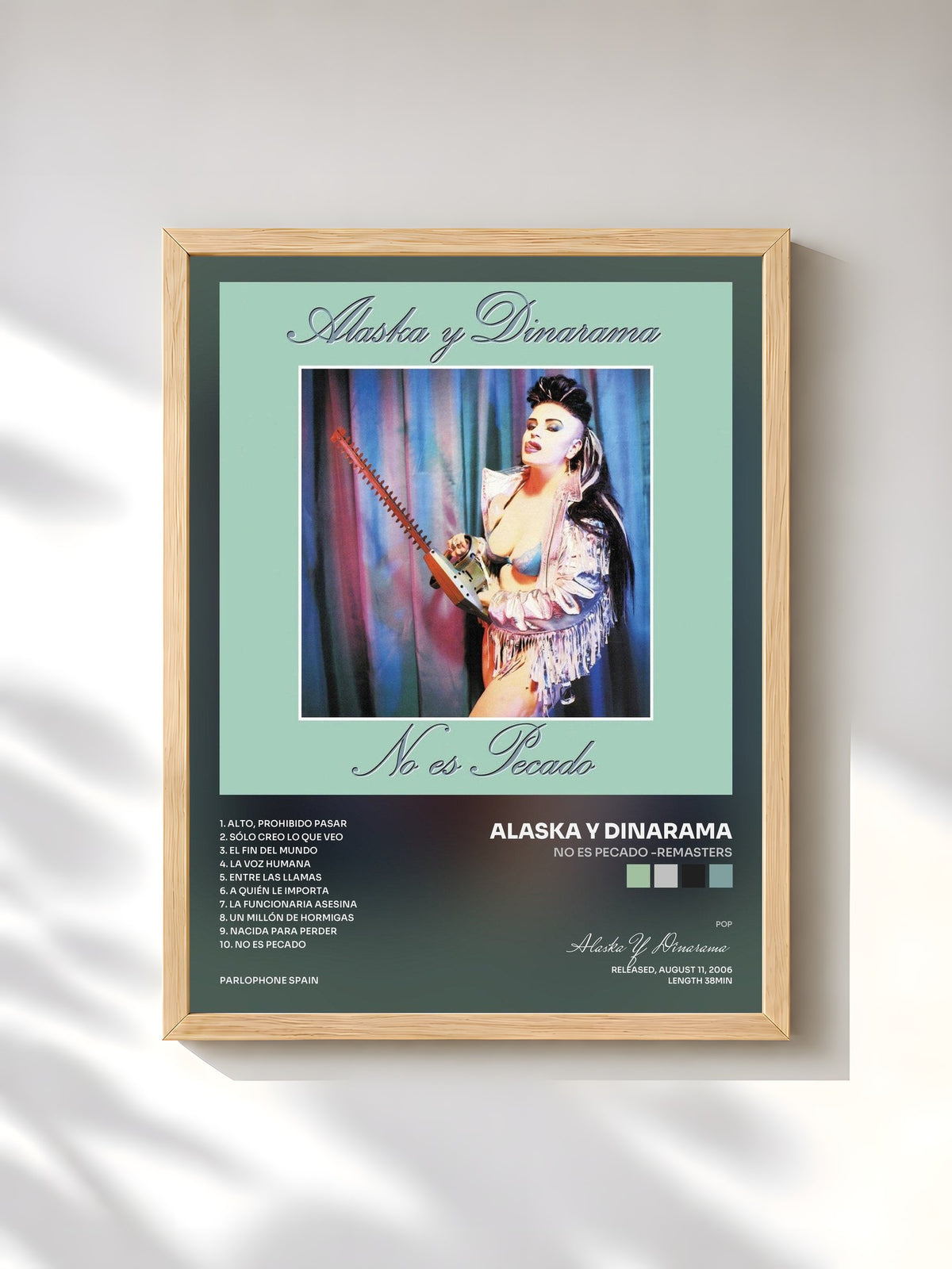 #bois Tableau de l'album No Es Pecado -Remasters de Alaska Y Dinarama, cadre en bois brut, imprimé et encadré en France