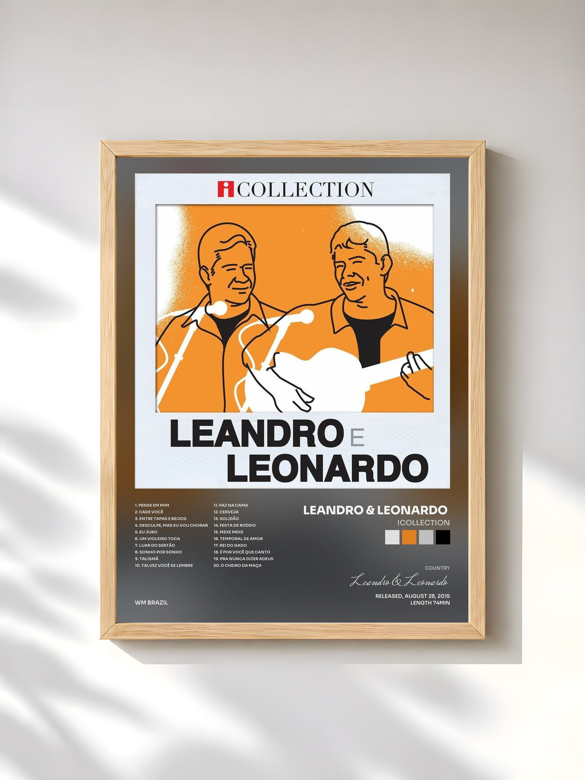#bois Tableau de l'album iCollection de Leandro & Leonardo , cadre en bois brut, imprimé et encadré en France