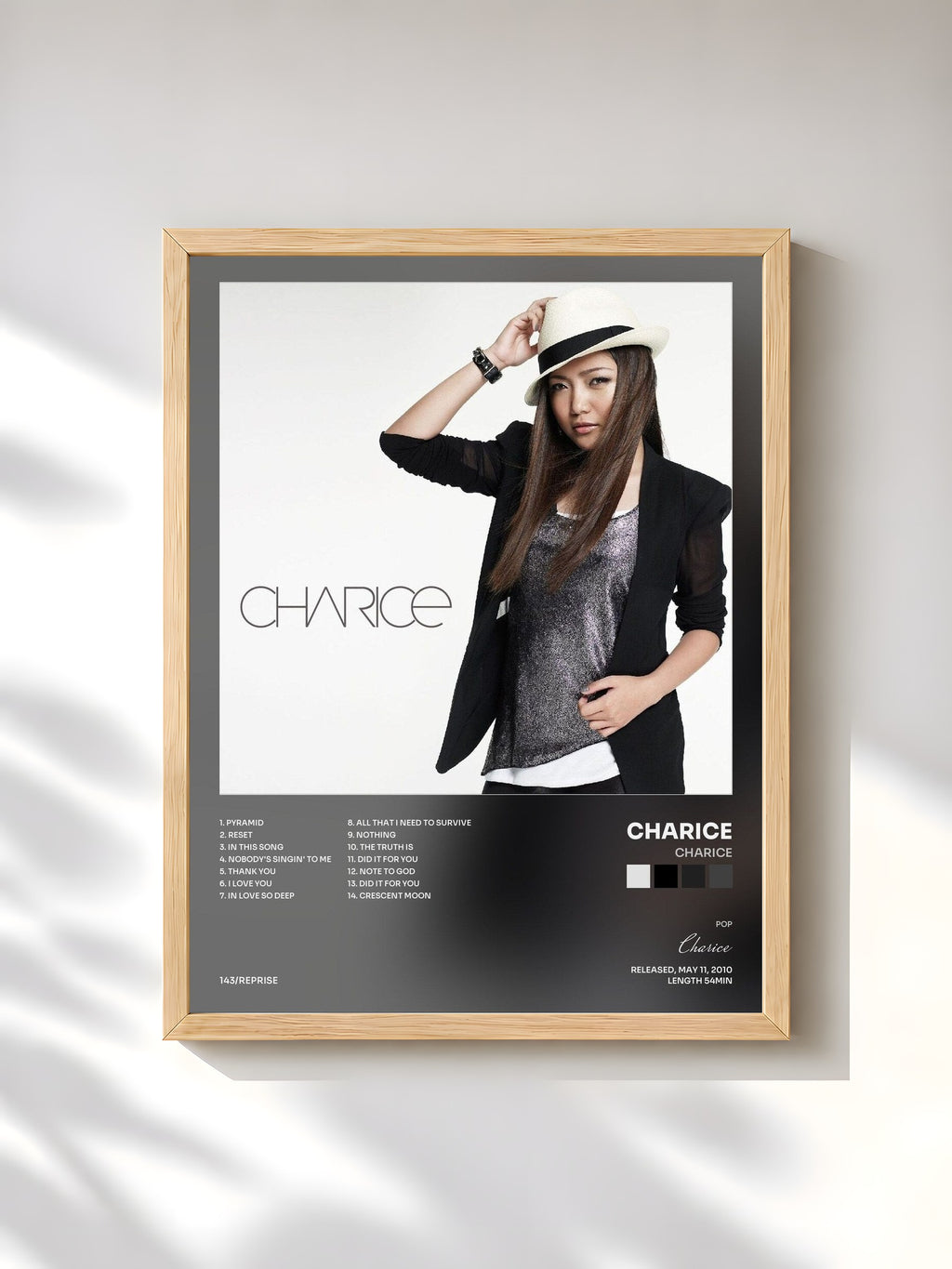 #bois Tableau de l'album Charice de Charice, cadre en bois brut, imprimé et encadré en France