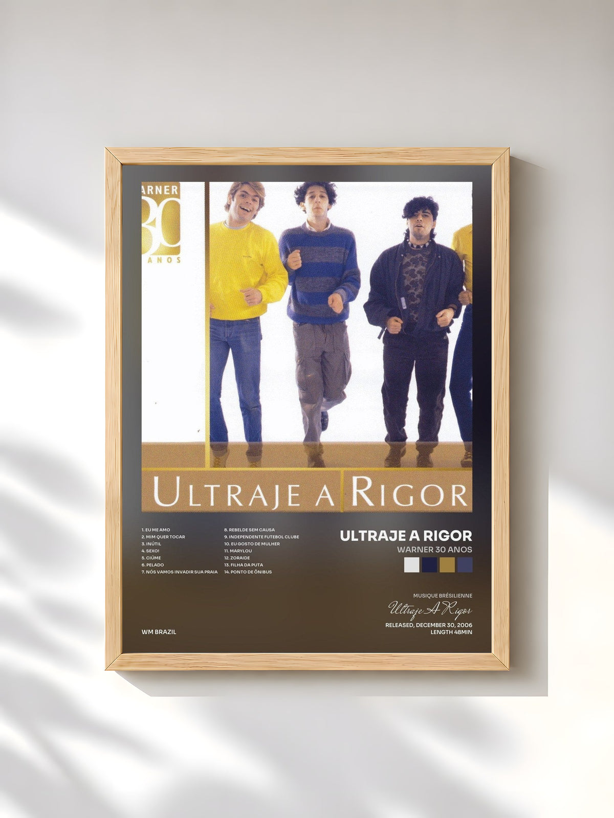 #bois Tableau de l'album Warner 30 Anos de Ultraje A Rigor, cadre en bois brut, imprimé et encadré en France