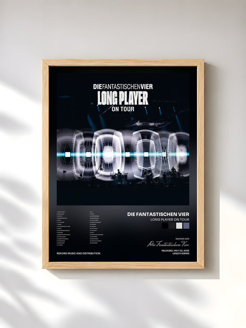 #bois Tableau de l'album Long Player On Tour de Die Fantastischen Vier, cadre en bois brut, imprimé et encadré en France