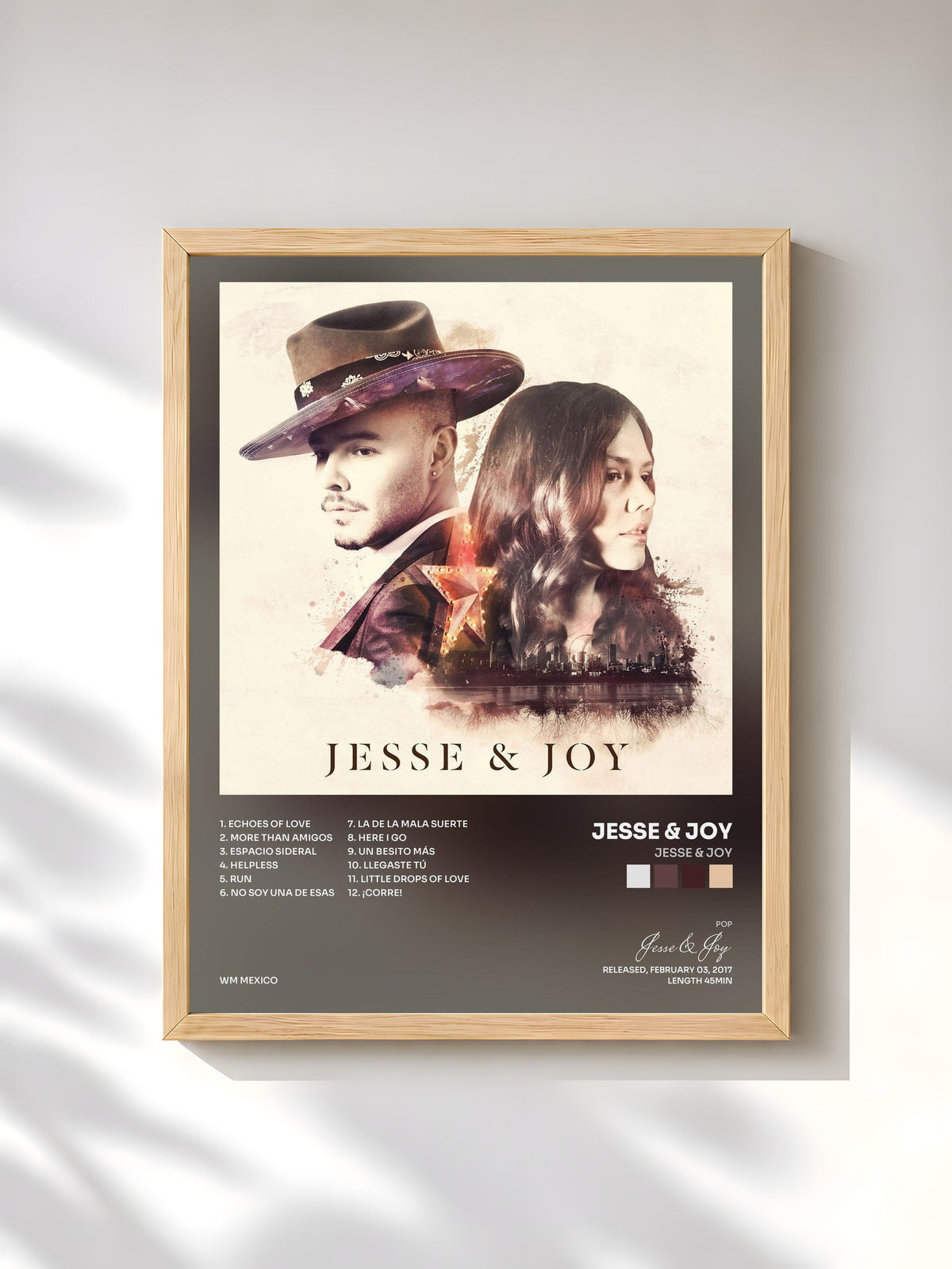 #bois Tableau de l'album Jesse & Joy de Jesse & Joy, cadre en bois brut, imprimé et encadré en France