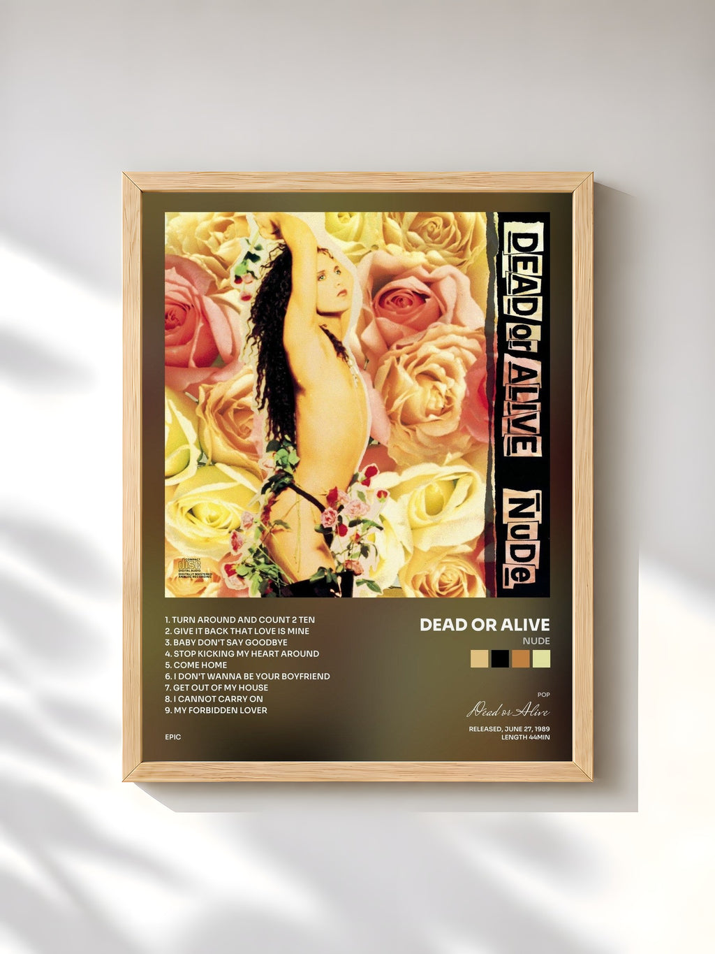 #bois Tableau de l'album Nude de Dead or Alive, cadre en bois brut, imprimé et encadré en France