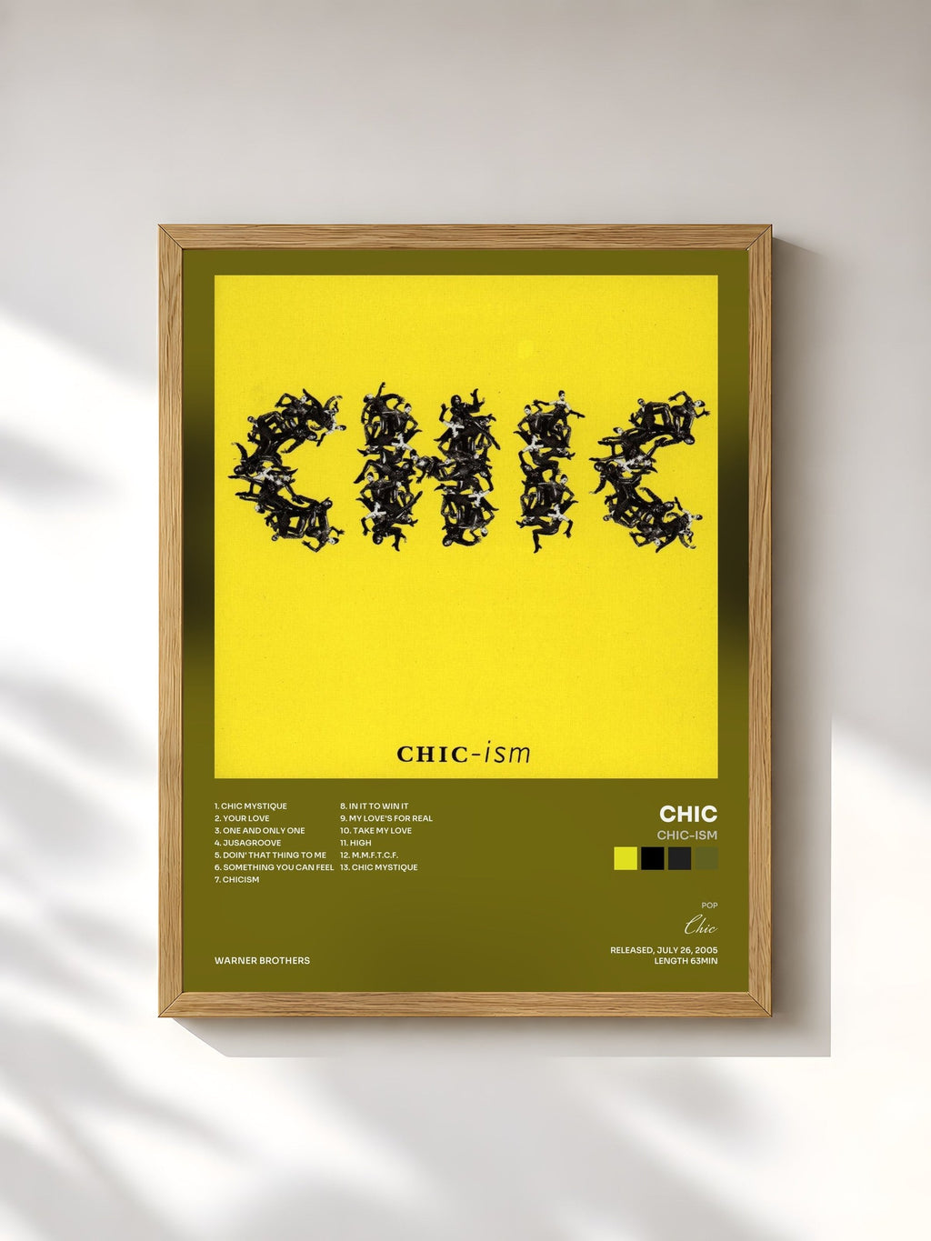 #bois Tableau de l'album Chic-Ism de Chic, cadre en bois brut, imprimé et encadré en France