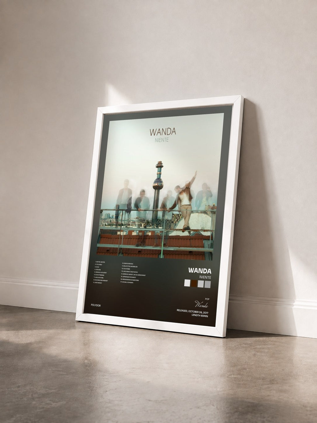 #blanc Tableau de l'album Niente de Wanda vu de trois quarts, cadre blanc
