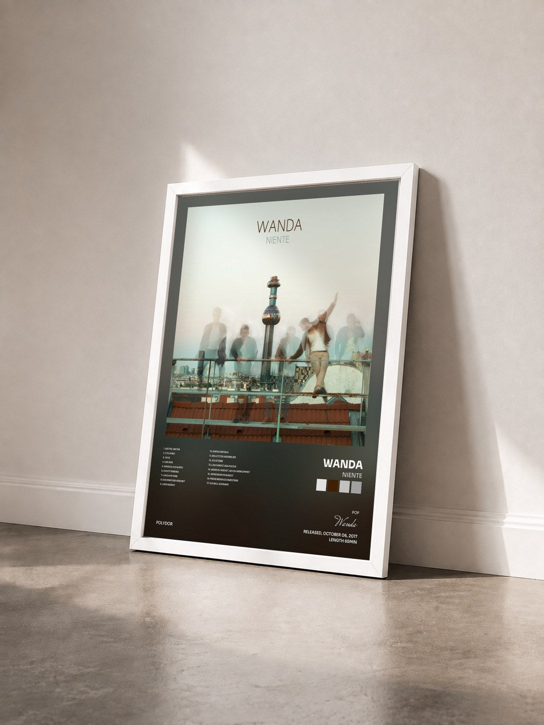 #blanc Tableau de l'album Niente de Wanda vu de trois quarts, cadre blanc