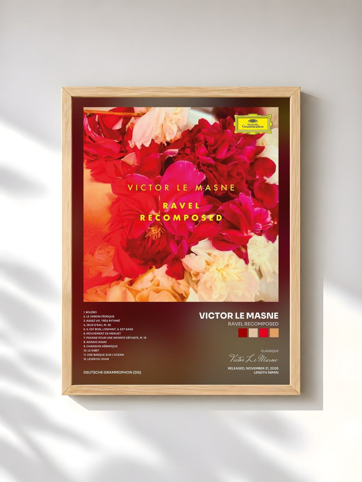 #bois Tableau de l'album Ravel Recomposed de Victor Le Masne, cadre en bois brut, imprimé et encadré en France