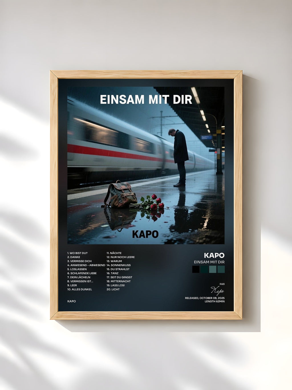 #bois Tableau de l'album Einsam Mit Dir de Kapo, cadre en bois brut, imprimé et encadré en France