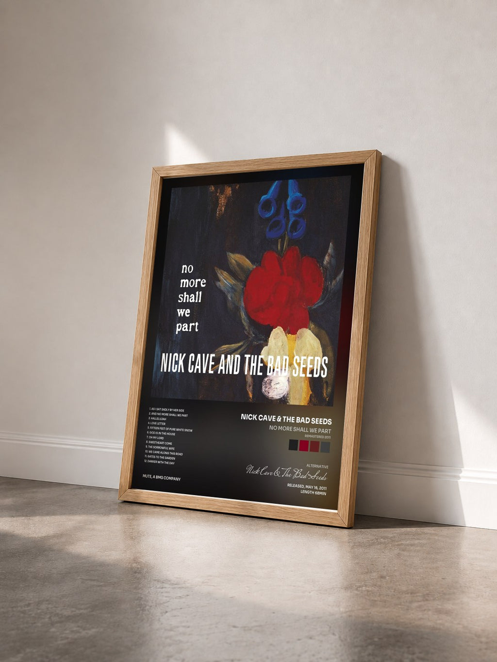 #bois Tableau de l'album No More Shall We Part (Remastered 2011) de Nick Cave & The Bad Seeds vu de trois quarts, cadre en bois brut
