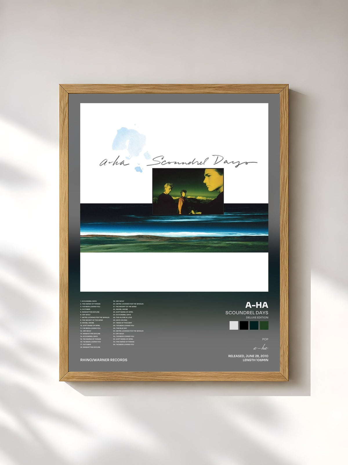 #bois Tableau de l'album Scoundrel Days (Deluxe Edition) de a-ha, cadre en bois brut, imprimé et encadré en France