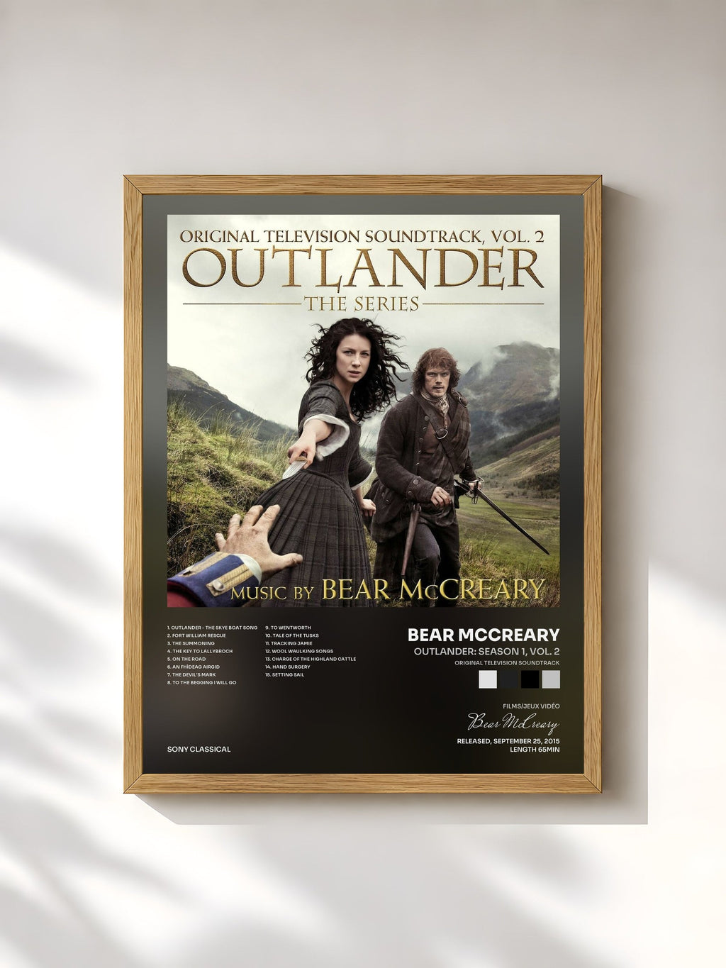 #bois Tableau de l'album Outlander: Season 1, Vol. 2 (Original Television Soundtrack) de Bear McCreary, cadre en bois brut, imprimé et encadré en France