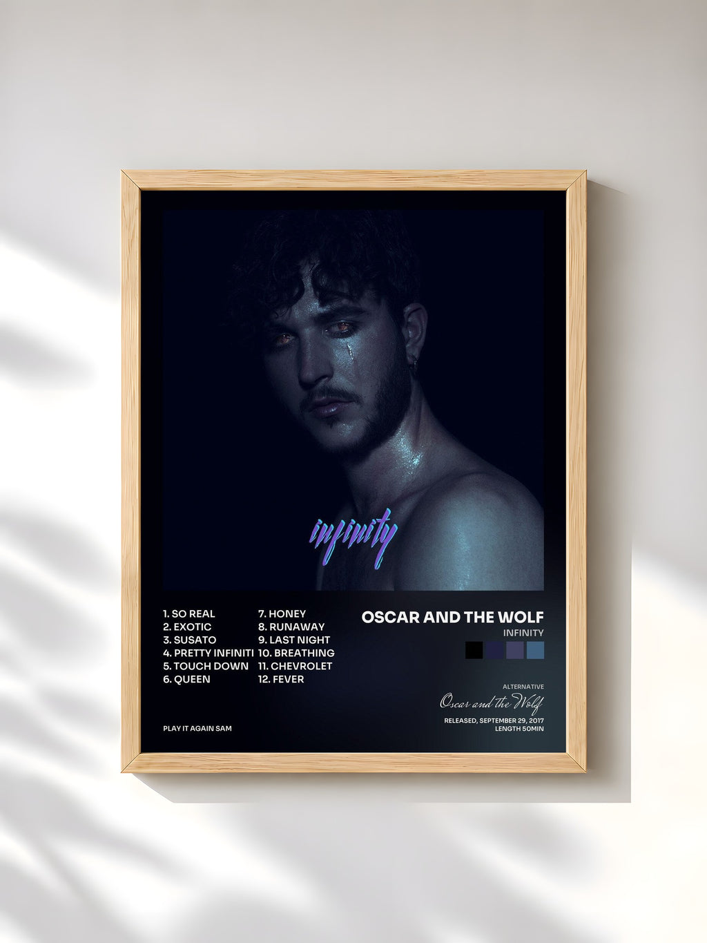 #bois Tableau de l'album Infinity de Oscar and the Wolf, cadre en bois brut, imprimé et encadré en France