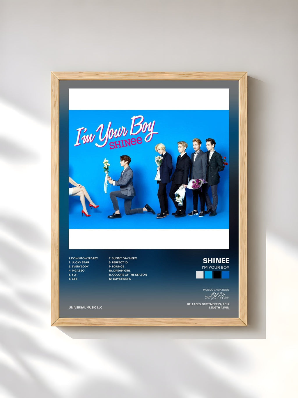 #bois Tableau de l'album I'm Your Boy de SHINee, cadre en bois brut, imprimé et encadré en France