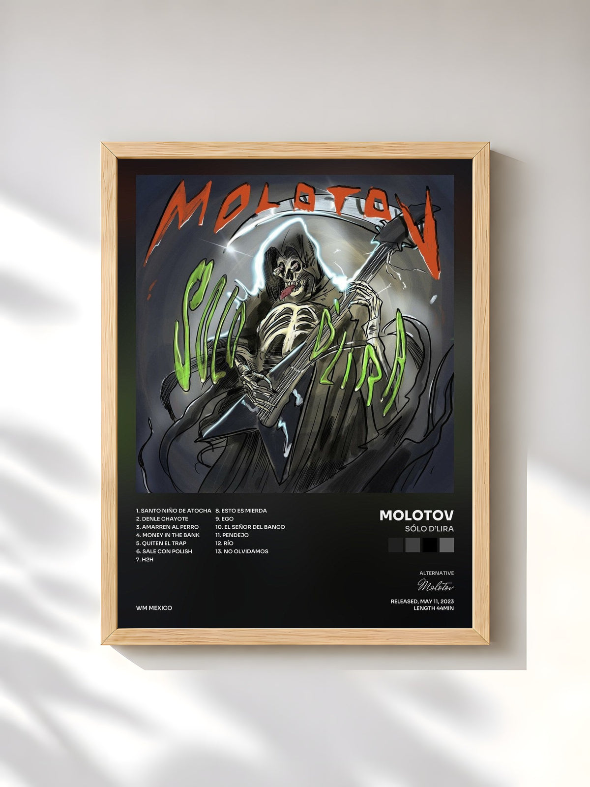 #bois Tableau de l'album Sólo D’Lira de Molotov, cadre en bois brut, imprimé et encadré en France