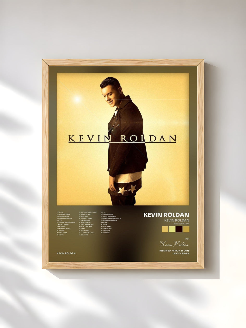 #bois Tableau de l'album Kevin Roldan (Deluxe Edition) de Kevin Roldan, cadre en bois brut, imprimé et encadré en France