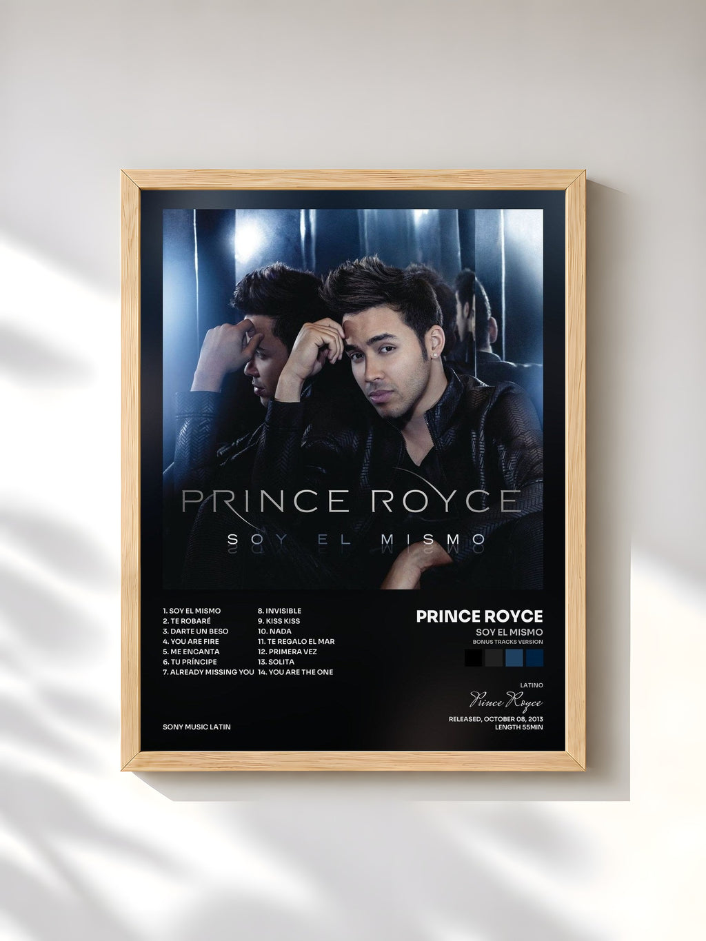 #bois Tableau de l'album Soy el Mismo (Bonus Tracks Version) de Prince Royce, cadre en bois brut, imprimé et encadré en France