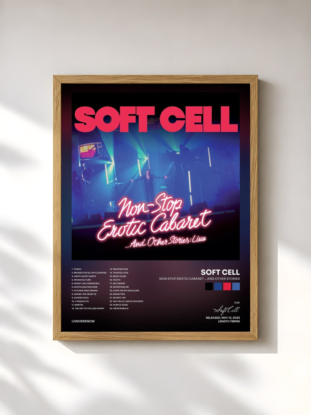 #bois Tableau de l'album Non Stop Erotic Cabaret ... And Other Stories de Soft Cell, cadre en bois brut, imprimé et encadré en France