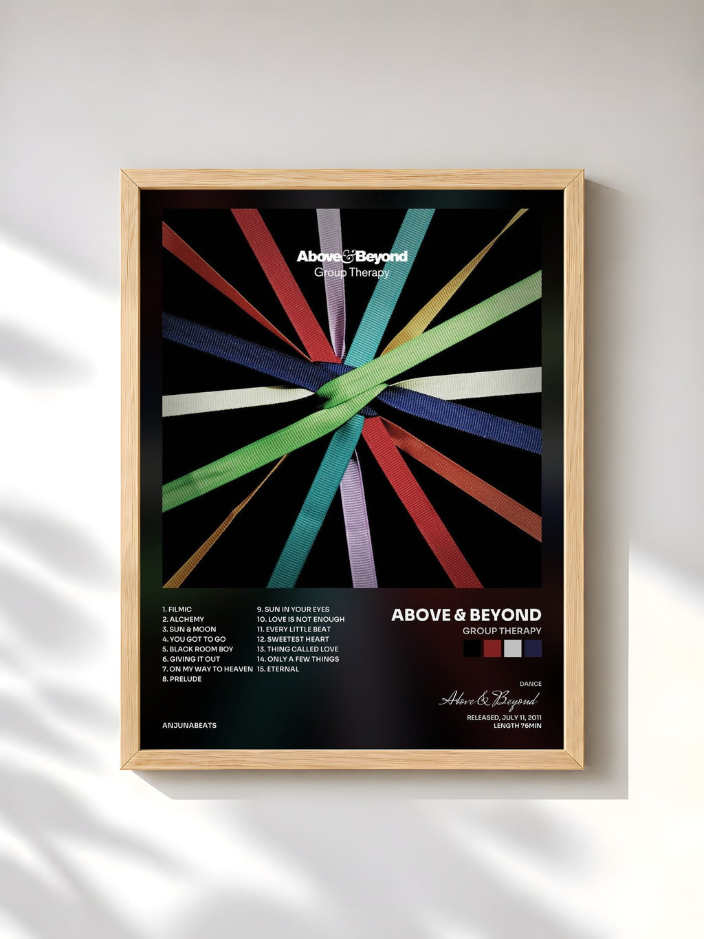#bois Tableau de l'album Group Therapy de Above & Beyond, cadre en bois brut, imprimé et encadré en France