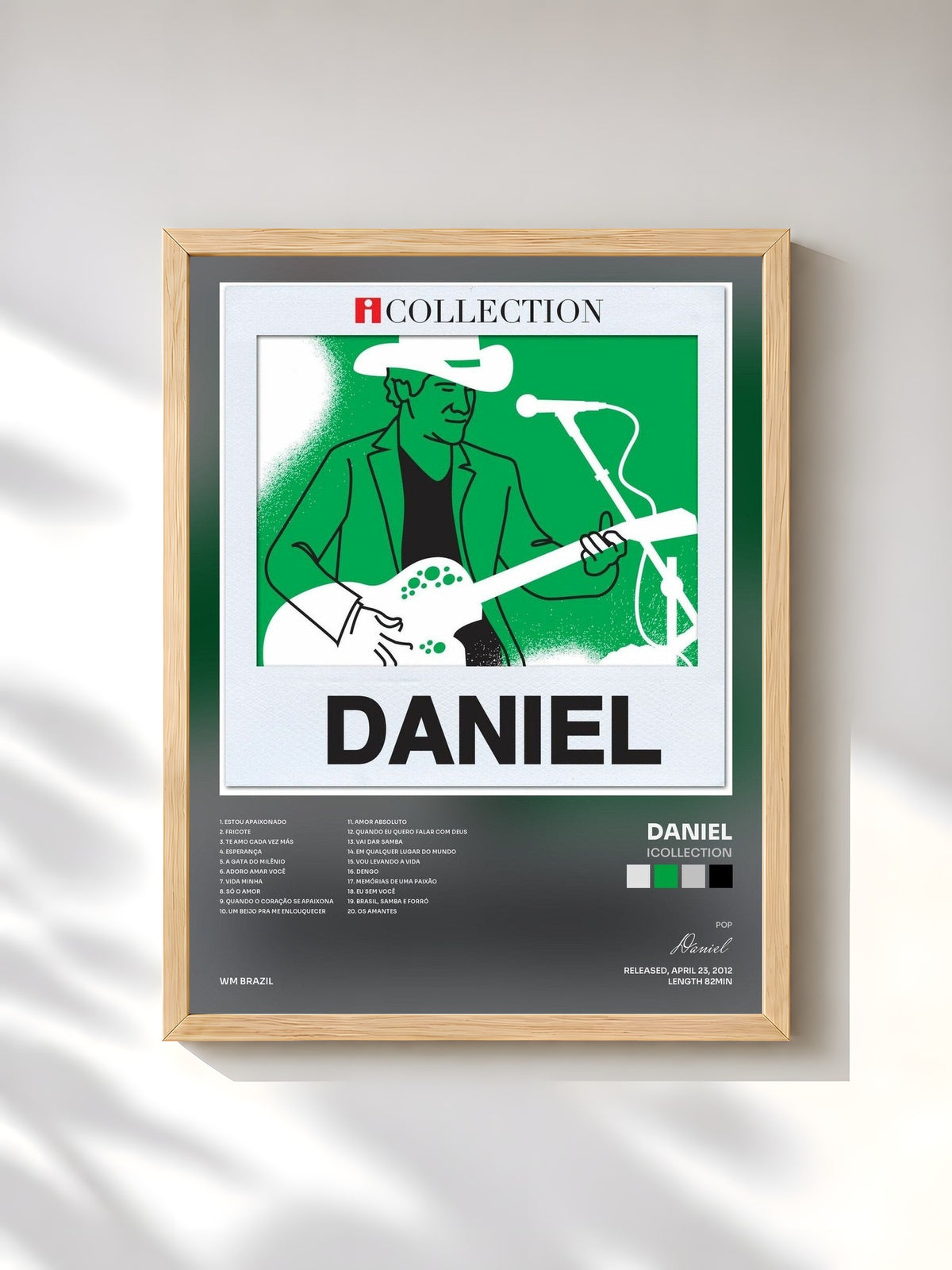 #bois Tableau de l'album iCollection de Daniel, cadre en bois brut, imprimé et encadré en France