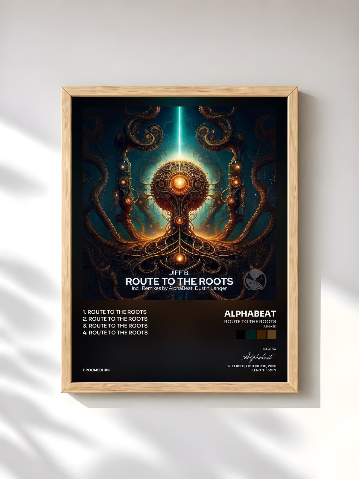 #bois Tableau de l'album Route to the Roots (Remixed) de Alphabeat, cadre en bois brut, imprimé et encadré en France