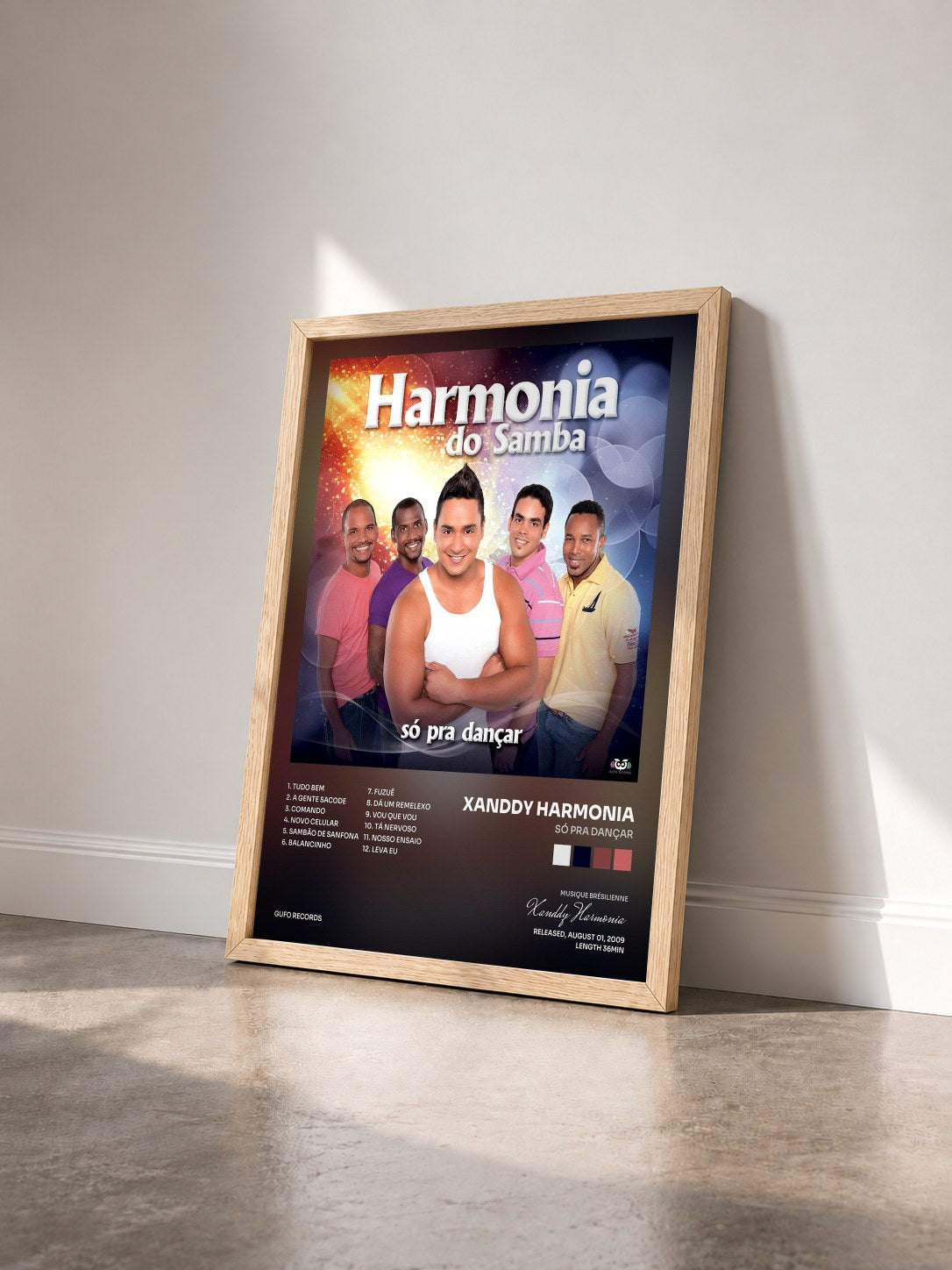 #bois Tableau de l'album Só Pra Dançar de Xanddy Harmonia vu de trois quarts, cadre en bois brut