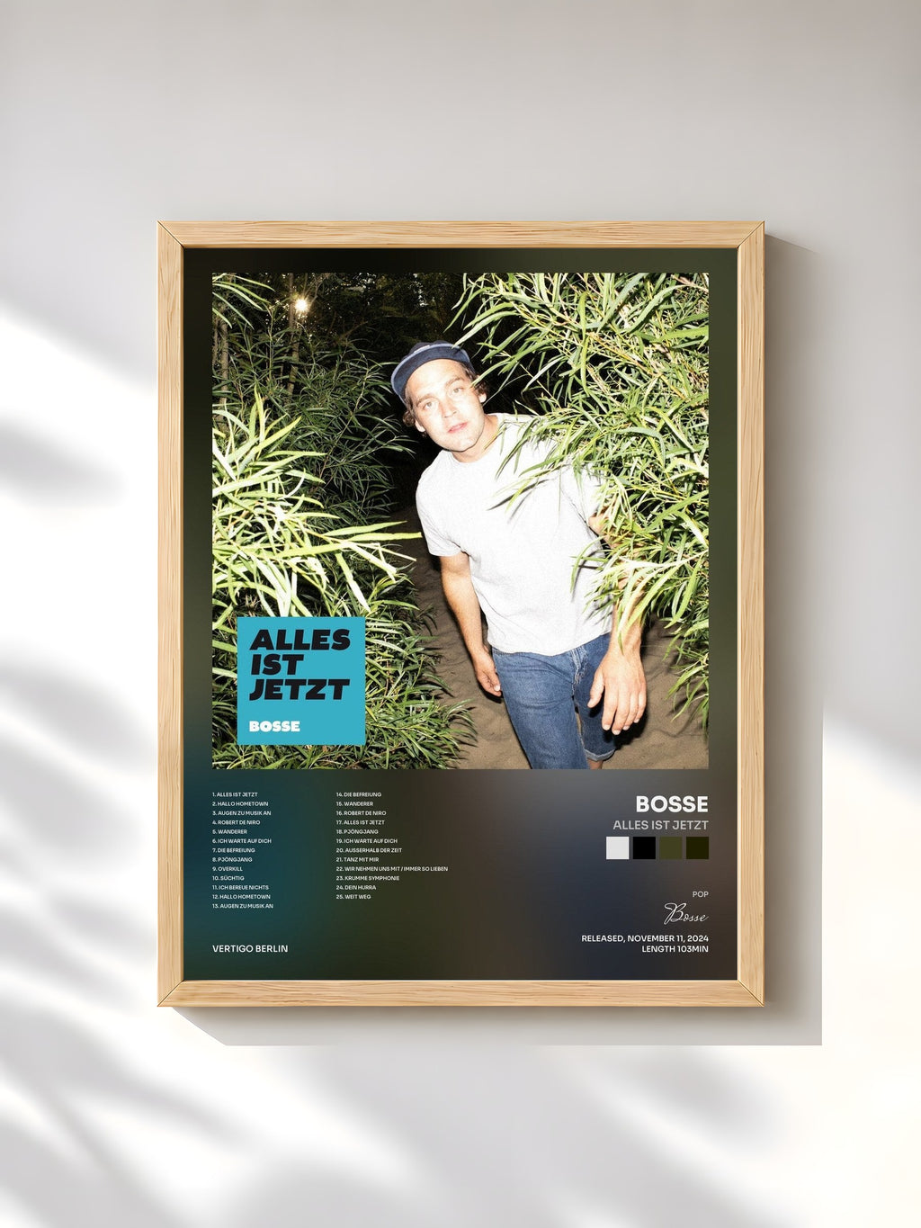 #bois Tableau de l'album Alles ist jetzt de Bosse, cadre en bois brut, imprimé et encadré en France