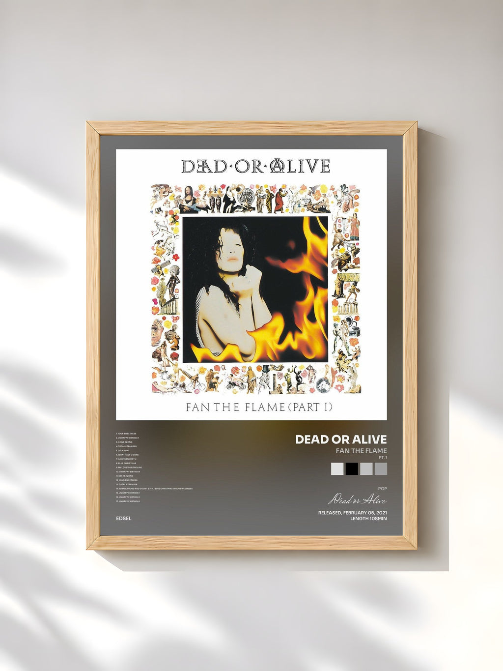 #bois Tableau de l'album Fan the Flame (Pt. 1) [Invincible Edition] de Dead or Alive, cadre en bois brut, imprimé et encadré en France
