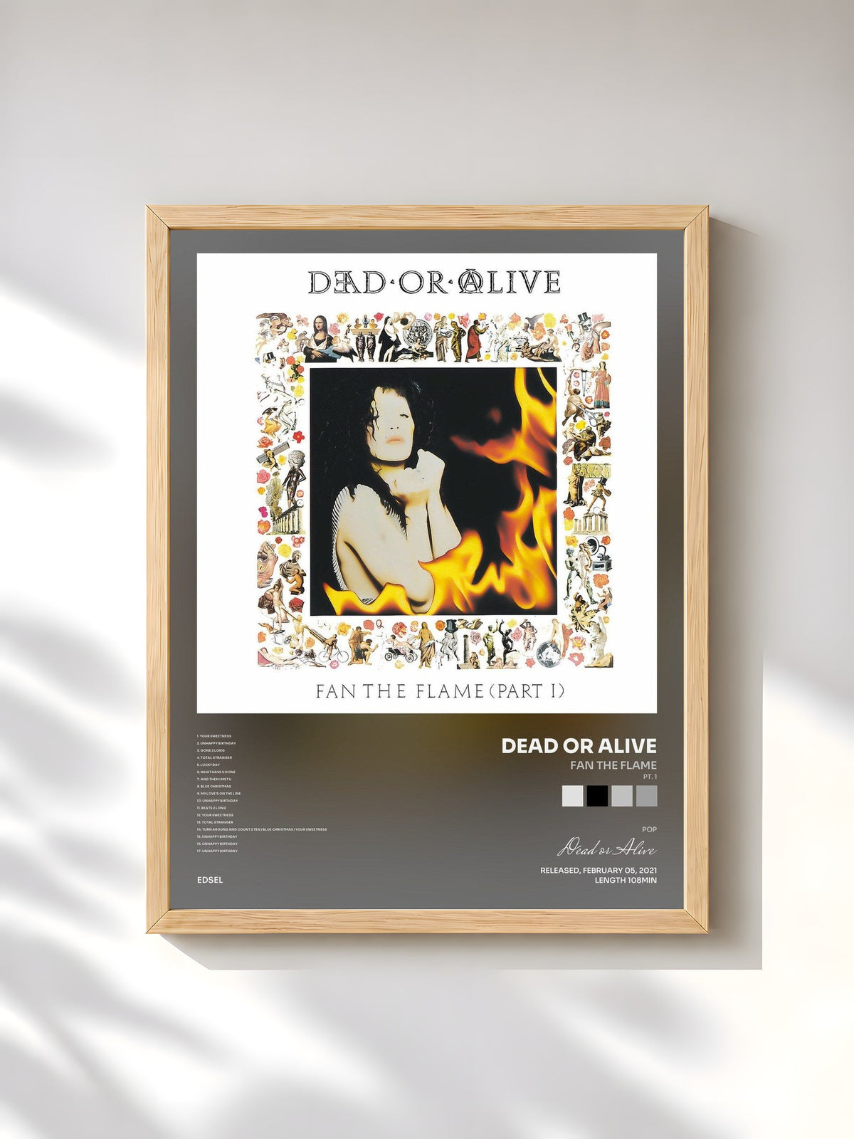 #bois Tableau de l'album Fan the Flame (Pt. 1) [Invincible Edition] de Dead or Alive, cadre en bois brut, imprimé et encadré en France