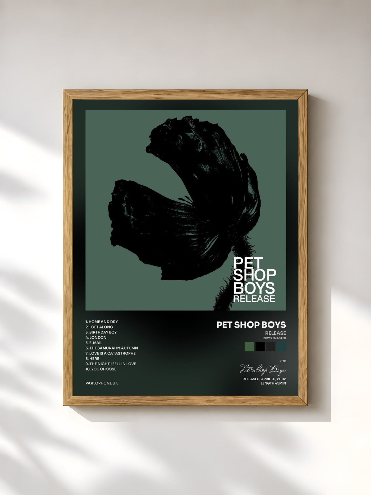 #bois Tableau de l'album Release (2017 Remaster) de Pet Shop Boys, cadre en bois brut, imprimé et encadré en France