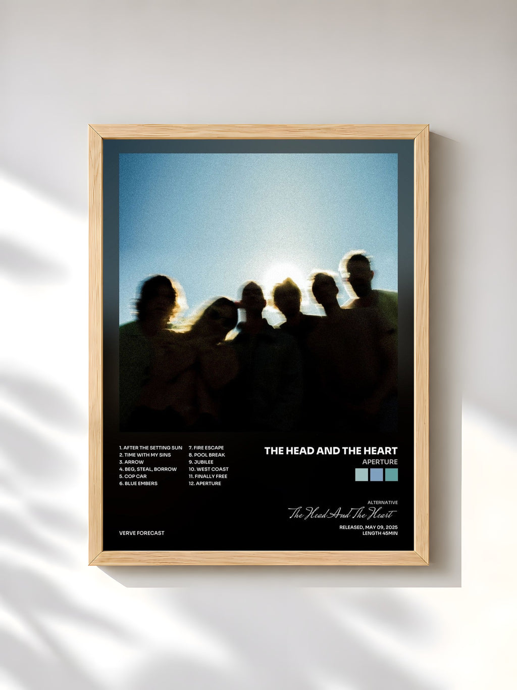 #bois Tableau de l'album Aperture de The Head And The Heart, cadre en bois brut, imprimé et encadré en France