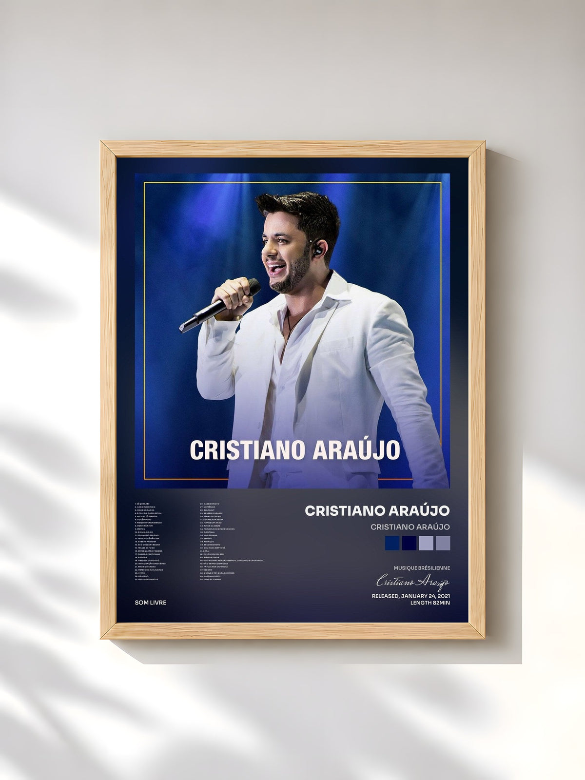 #bois Tableau de l'album Cristiano Araújo de Cristiano Araújo, cadre en bois brut, imprimé et encadré en France