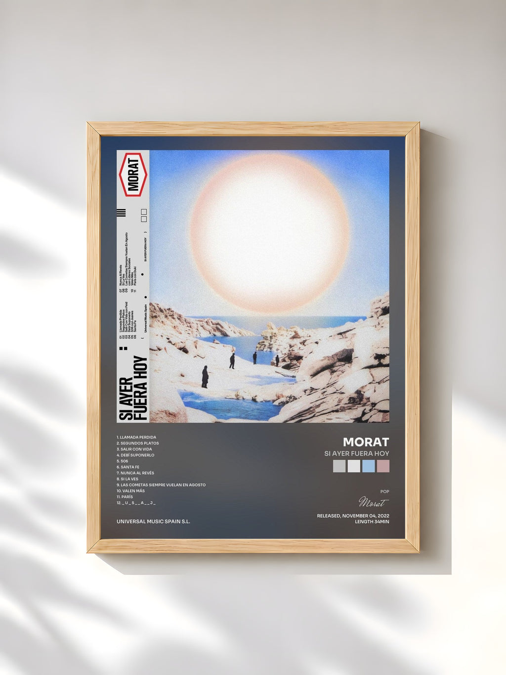 #bois Tableau de l'album SI AYER FUERA HOY de Morat, cadre en bois brut, imprimé et encadré en France