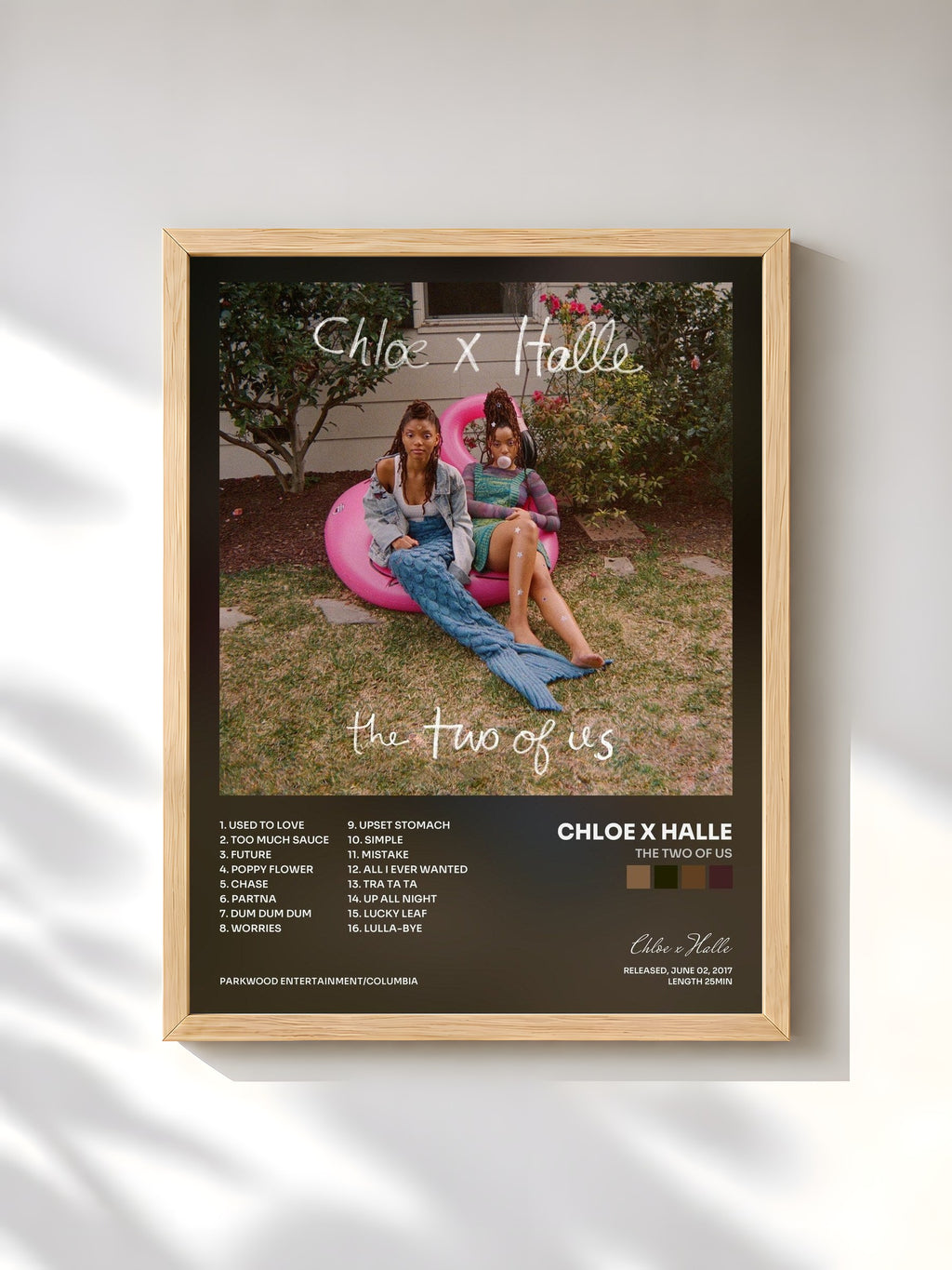 #bois Tableau de l'album The Two of Us de Chloe x Halle, cadre en bois brut, imprimé et encadré en France